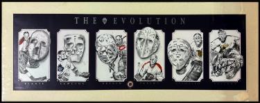 Ed Belfour signed The Evolution 12x36 Photo/Lithograph Dallas Stars Custom Framing imperfect- COA (HOF)