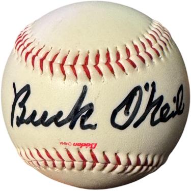 Buck O'Neil signed Baden Negro League Museum Logo Baseball- COA (KC Monarchs/HOF/Chicago Cubs)