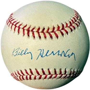 Billy Herman signed Official RONL Rawlings National League Baseball minor tone- COA (Chicago Cubs/HOF)
