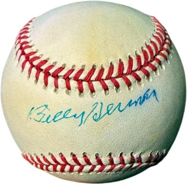 Billy Herman signed Official RONL Rawlings National League Baseball imperfect- COA (Chicago Cubs/HOF)