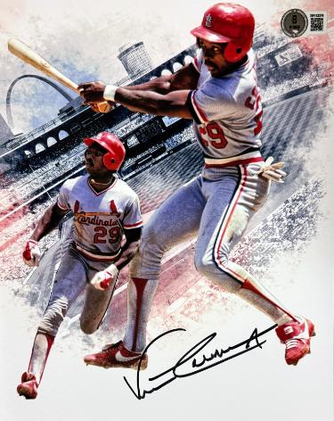 Vince Coleman signed St. Louis Cardinals 8x10 Photo- Beckett (ROY/2X All Star)