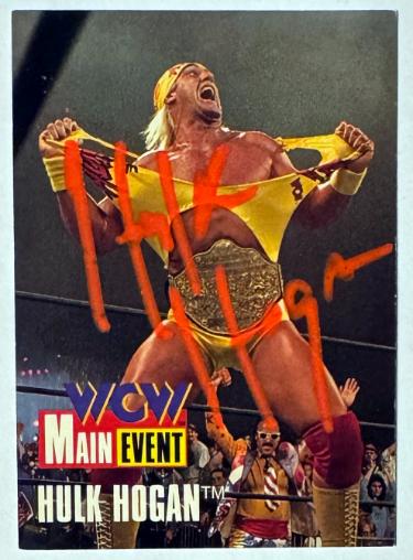 Hulk Hogan signed 1995 Cardz WCW Main Event Wrestling #2 Card- COA/HOF/WWF