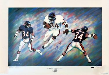 Walter Payton signed Chicago Bears 27x35 Lithograph Andrew Goralski LTD /1993- Steiner Hologram (HOF/Sweetness)