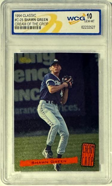 Shawn Green 1994 Classic Cream of the Crop Rookie Card (RC) #C25- WCG Graded 10 Gem Mint