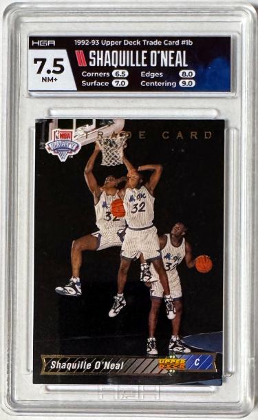 Shaquille O'Neal 1992-93 Upper Deck Trade Rookie Card (RC) #1b- HGA Graded 7.5 NM+ (Orlando Magic/HOF)