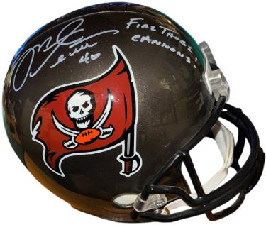 Mike Alstott signed Tampa Bay Buccaneers Riddell FS Rep Helmet Fire the Cannons!- PSA #AE42774