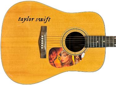 Taylor Swift Signed 2025 The Life of a Showgirl 41 FENDER DG-3 FS Acoustic Guitar Heart #1- JSA