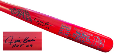 Jim Rice signed Cooperstown Red Bat w/Engraved HOF Logo & Boston Strongboy Stats HOF 09- 5 Star Authentic