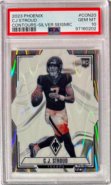 CJ/C.J. Stroud 2023 Panini Phoenix Contours Silver Seismic Rookie Card (RC) #CON20- SGC Graded 10 Gem Mint (Houston Texans)
