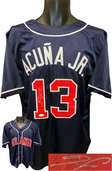 Ronald Acuna signed Atlanta Navy Custom Stitched Pro Baseball Jersey XL- JSA #CD04000