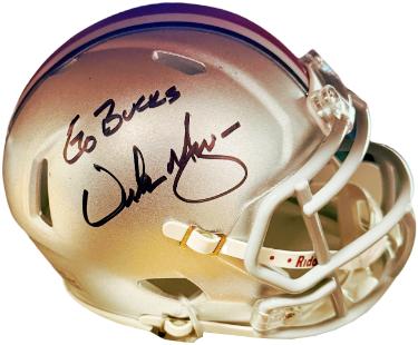 Urban Meyer signed Ohio State Buckeyes Riddell Speed Mini Helmet Go Bucks- COA