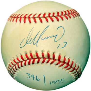 Dan Marino signed Rawlings Official American League Baseball #13- /199- toned- Upper Deck Hologram (Dolphins/HOF)