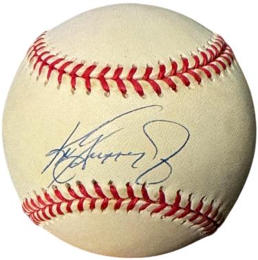 Ken Griffey, Jr. signed Official Rawlings American League Baseball very minor tone- Beckett Review (Mariners/Reds/HOF)