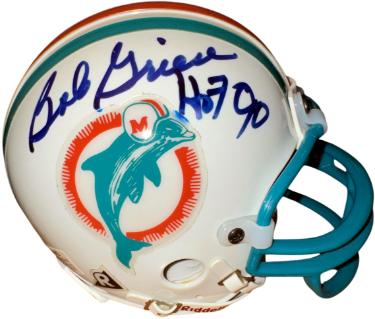 Bob Griese signed Miami Dolphins Riddell Rep Mini Helmet HOF 90- COA
