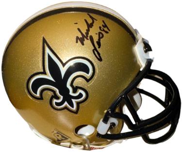 Michael Lewis signed New Orleans Saints Riddell Mini Helmet #84- COA