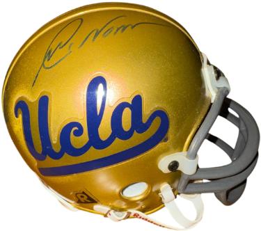 Cade McNown signed UCLA Bruins Riddell NCAA Rep Mini Helmet light sig- COA