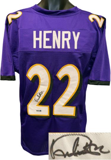 Derrick Henry signed Baltimore Purple Custom Pro Style Football Jersey (XL)- Beckett Review