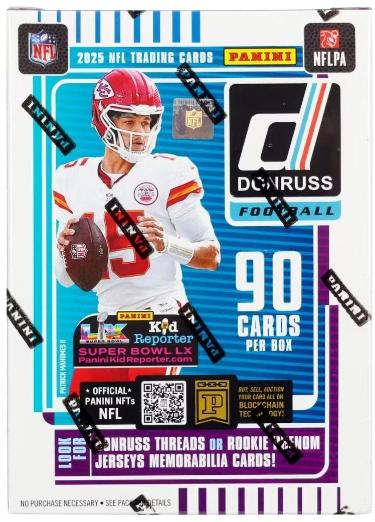 2025 Panini NFL Donruss Football Trading Card Blaster Box- New/Sealed 6PKS/15CPP