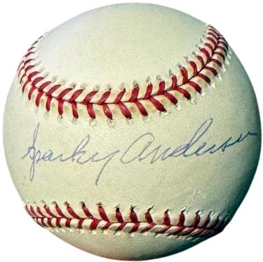 Sparky Anderson signed Rawlings Official National League Baseball imperfect- COA (HOF/Cincinnati Reds)