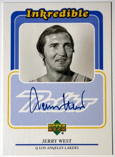 Jerry West signed 1999-00 Upper Deck Inkredible On Card Auto #JW (Los Angeles Lakers/HOF)