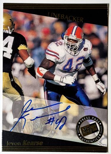 Jevon Kearse signed 1999 Press Pass Certified Rookie On Card Auto (Florida Gators/Titans)