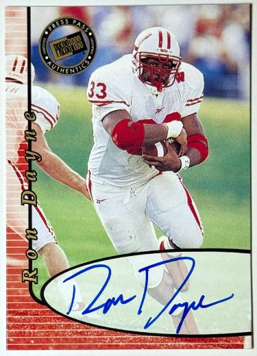 Ron Dayne signed 2000 Press Pass Certified Rookie RC On Card Auto (Wisconsin/Heisman)