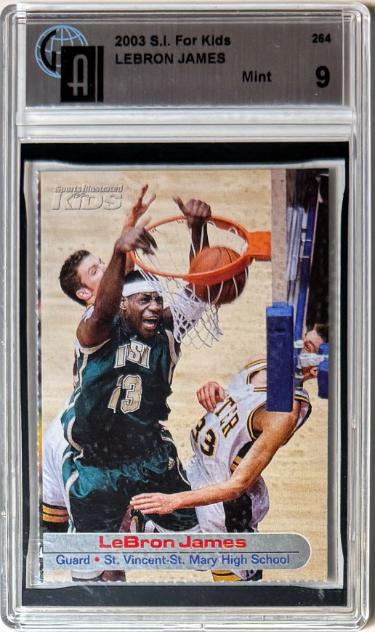 LeBron James 2003 Sports Illustrated SI for Kids Rookie RC Card #264- GAI Graded 9 (Cleveland Cavaliers)
