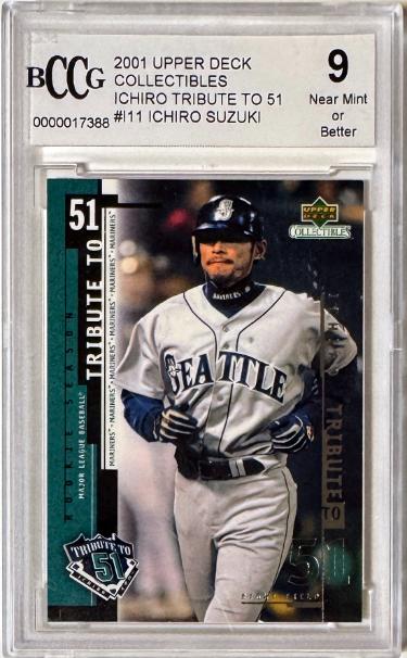 Ichiro Suzuki 2001 Upper Deck Tribute To 51 Rookie RC #I11- BCCG Graded 9 NM or Better (Seattle Mariners)