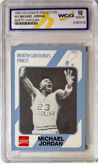 Michael Jordan 1989 North Carolina Collegiate Collection Card #65- WCG Graded 10 Gem Mint