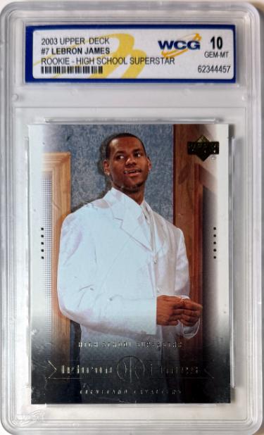 LeBron James 2003 Upper Deck High School Superstar Rookie RC Card #7- WCG Graded 10 Gem Mint (Cleveland Cavaliers)