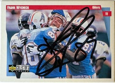 Frank Wycheck signed 1997 Upper Deck On Card Auto #214- COA (Tennessee Oilers/Titans)