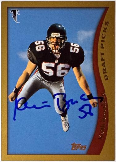 Keith Brooking signed 1998 Topps Rookie On Card Auto #335- COA (Atlanta Falcons)
