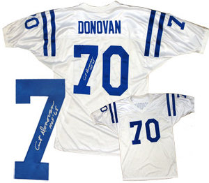 Art Donovan signed White TB Custom Stitched Pro Style Football Jersey HOF 65 XL- JSA Hologram