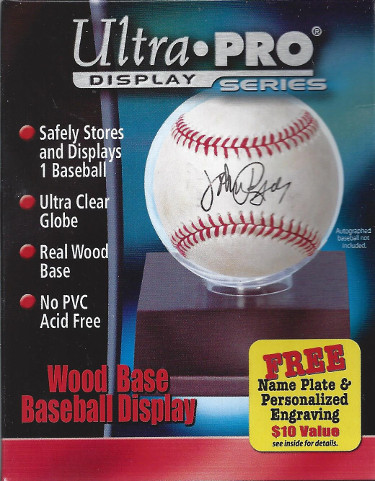 Ultra Pro Baseball Case/Holder/Globe w/ Dark Wood Base