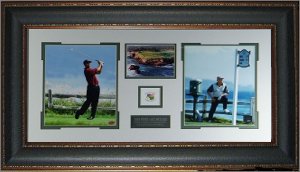 Jack Nicklaus & Tiger Woods 2000 US Open 2 Photo - Premium Leather Framing