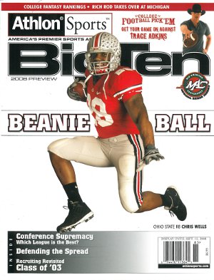 Chris Wells unsigned 2008 Ohio State Buckeyes Preseason Big Ten Magazine Preview "Beanie Ball"