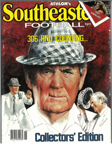 Paul Bear Bryant unsigned Alabama Crimson Tide 1981 Athlon Sports SEC College Football Collectors Edition Magazine- minor wear