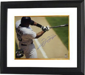 Frank Thomas signed Chicago White Sox Color 16x20 Photo Batting Custom Framing - Leaf Hologram (Hall of Fame 2014)