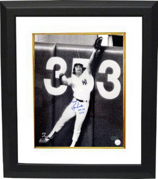 Lou Piniella signed New York Yankees 16x20 B&W Photo Custom Framing Sweet & 77-78 WSC
