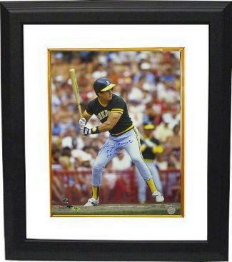 Jose Canseco signed Oakland A's 16x20 Photo Custom Framing w/ 1988 42 HR's & 40 SB's