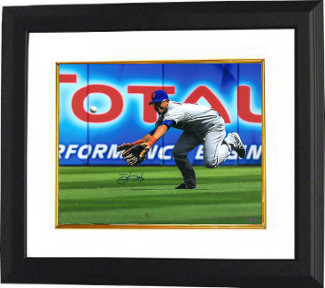 Juan Lagares signed New York Mets 16x20 Photo Custom Framing (diving catch)