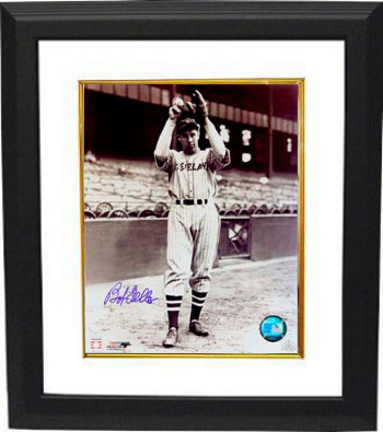 Bob Feller signed Cleveland Indians 8x10 Vintage Sepia Photo Custom Framing - JSA Hologram