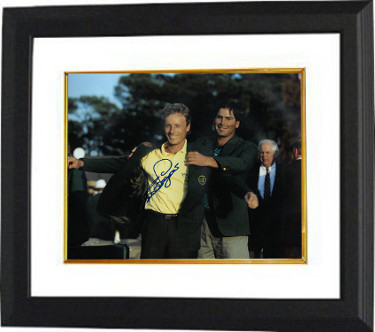 Bernhard Langer signed PGA 11x14 Photo Custom Framing- JSA Holo (93 Augusta National Masters Champ green jacket w/ Fred Couples)