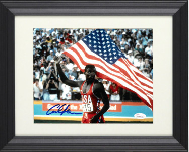 Carl Lewis signed Team USA 8x10 Photo Custom Framing - JSA Witnessed (Olympics - 9 Gold Medals)