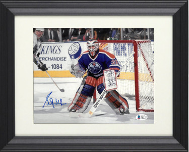Grant Fuhr signed Edmonton Oilers 8x10 Photo Custom Framing #31- Beckett Witnessed
