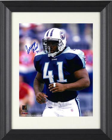 Lorenzo Neal signed Tennessee Titans NFL 8x10 Photo #41 Custom Framing- COA (Music City Miracle)
