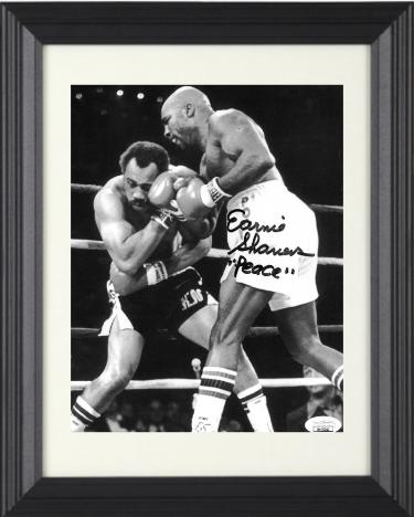 Earnie Shavers signed Boxing B&W 8x10 Photo w/ Peace Custom Framing- JSA Hologram (vs Ken Norton)