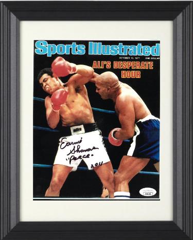 Earnie Shavers signed Boxing Sports Illustrated Cover October 10, 1977 8x10 Photo w/ Peace Custom Framing- JSA (vs Muhammad Ali)
