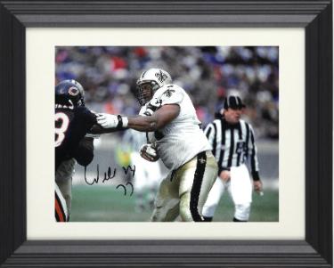 Willie Roaf signed New Orleans Saints 8x10 Photo #77 Custom Framing- COA (HOF/11X Pro Bowl/Nasty)