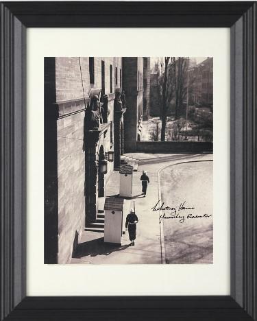 Whitney Harris signed 1945-46 WWll Nuremberg Trials B&W 8x10 Photo Custom Framing PSA #AD55332- Prosecutor Military Tribunals R